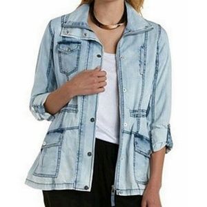 Ashley Denim Acid Wash Utility Jacket